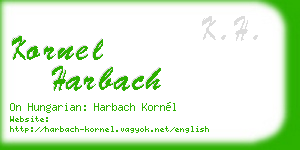 kornel harbach business card
